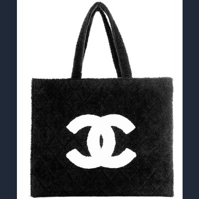 Chanel Strandtas in Zwarte Badstof