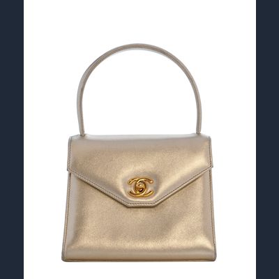 Chanel Mini Kelly Flap Handtas Goudkleurig Leer
