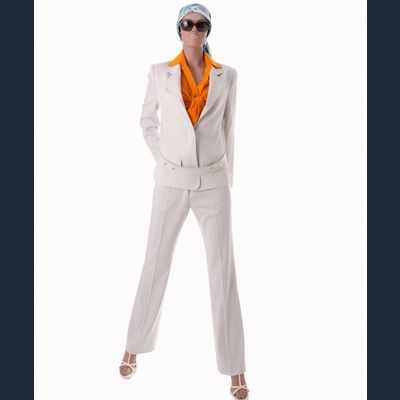 Yves Saint Laurent Ivoorkleurig Wollen Broekpak