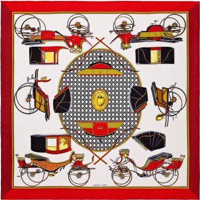 Hermès Carré Les Voitures à Transformation 1981