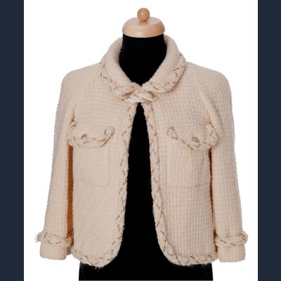 Chanel Ivoorkleurige Tweed Blazer 07A