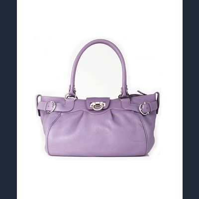 Salvatore Ferragamo Marisa Purple Leather Satchel