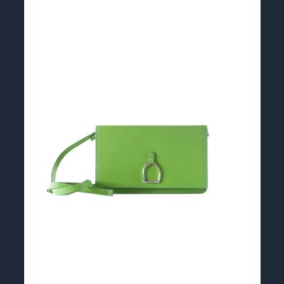 Ralph Lauren Green Vachetta Stirrup Crossbody Bag