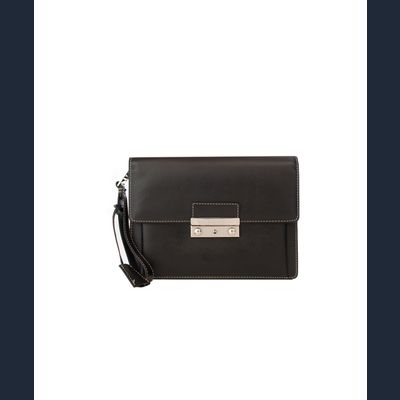  Versace Messenger Heren in Zwart Saffiano Leer