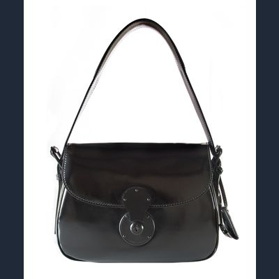 Ralph Lauren 'Cartridge' Schoudertas in Zwart Leer