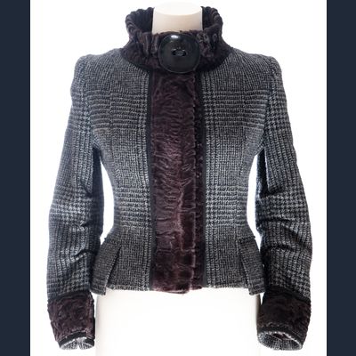 FW 2005 Dolce & Gabbana Runway Astrahkan Fur Trim Jacket