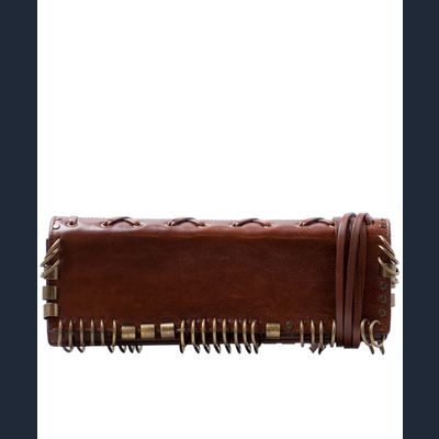 Yves Saint Laurent Brown Leather Clutch