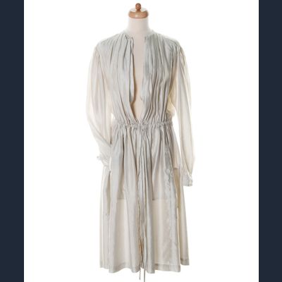 SS 2006 Dries van Noten Runway Pearl Grey Silk Coat