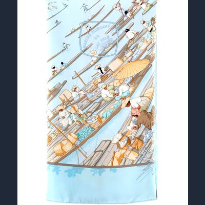 Hermès Carré 'Marché Flottant du Lac Inlé' 1998