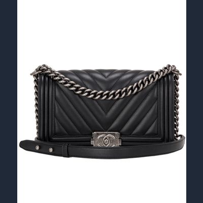 Chanel Medium Boy Schoudertas in Zwart Leder