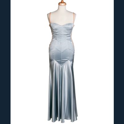 Dolce & Gabbana Blauw Satijnen Avondjurk