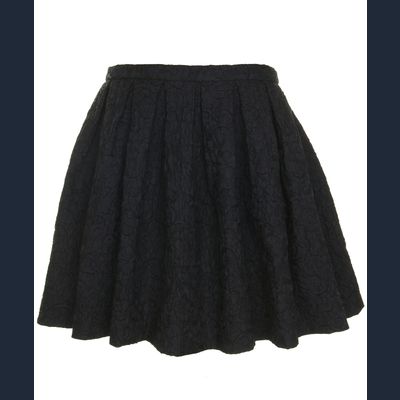 Dries Van Noten Black Jacquard Skater Skirt