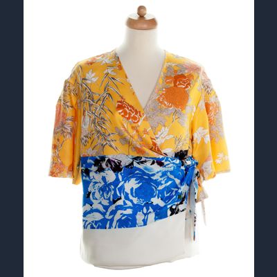 SS 2008 Dries Van Noten Silk  Wrap Top