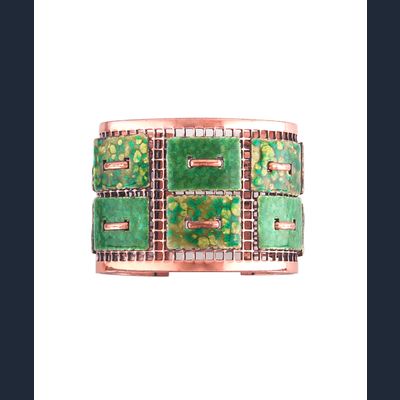 Matisse Renoir Copper Enamel Cuff Bracelet