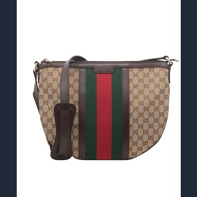 Gucci Vintage Web Original GG Canvas Crossbody Tas