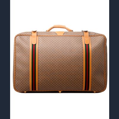 Gucci Web GG Monogram Canvas Suitcase
