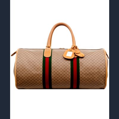 Gucci Web GG Monogram Canvas Duffle Bag