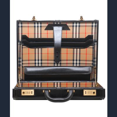 Burberry Zwart Leren Documentenkoffer