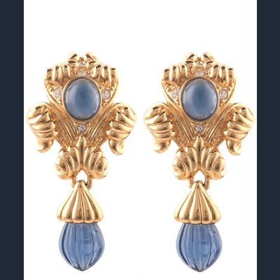 Nina Ricci 'Faux Sapphire' Oorclips