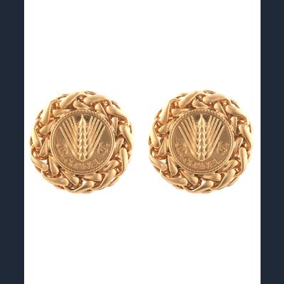 Chanel Wheat Disc Earrings