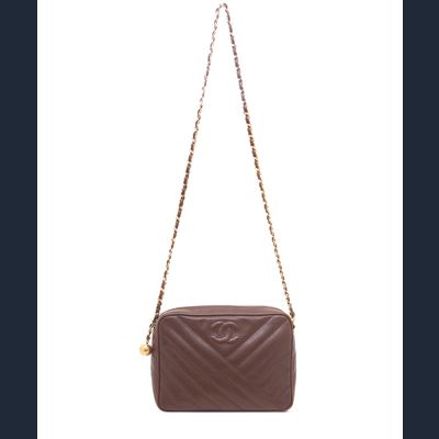 Een Chanel Kaviaar Leren Camera Schoudertas