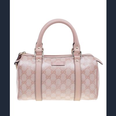 Gucci Kristal Roze Kleine 'Joy Boston' Tas in Guccissima Leder