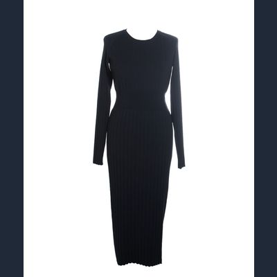 Chanel Black Wool Knit Sweater Dress