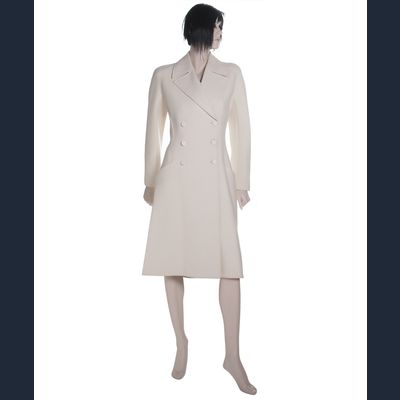 Alaïa White Wool Princess Coat