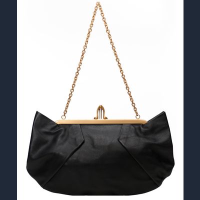 Christian Louboutin Black Leather Loubis Angel Clutch