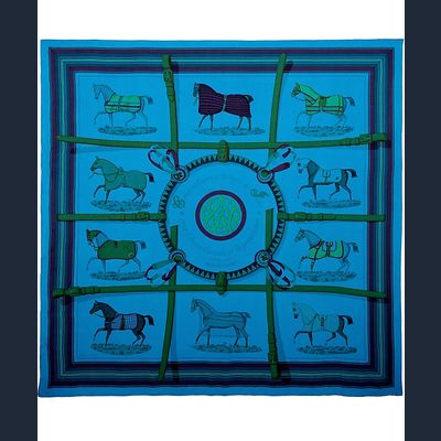 Hermès Carré Dip-dye 'Couvertures & Tenues de Jour'