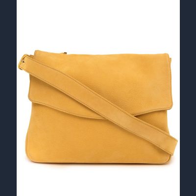 Delvaux Schoudertas in Geel Suede