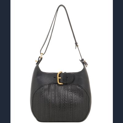 Delvaux Black Souverain Toile de Cuir Shoulder Bag