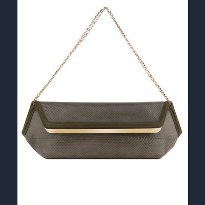 Dsquared2 Green Python Clutch Shoulder Bag