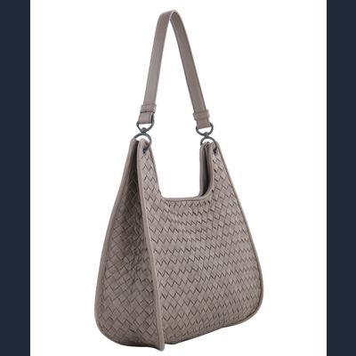 Bottega Veneta Grey Intrecciato Shoulder Bag