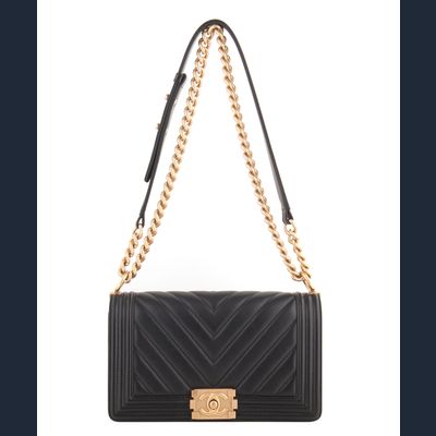Chanel Zwart 'Chevron Medium Boy' Schoudertas