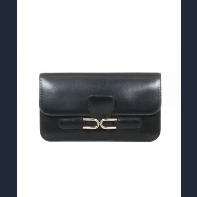 Delvaux Vintage Black Leather Continental Wallet