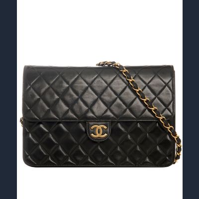 Vintage Chanel Black Classic Single Flap Bag