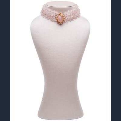 Siman Tu Five Strand Rosequarz Choker