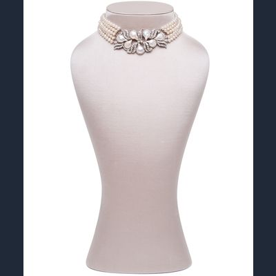 Siman Tu Five Strand Freshwater Pearl Choker