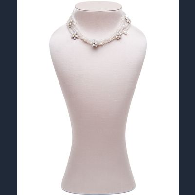 Siman Tu Five Strand Moonstone Freshwater Pearl Necklace