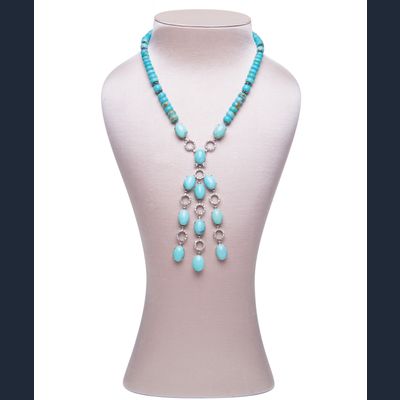 Siman Tu Turquoise Tassel Necklace