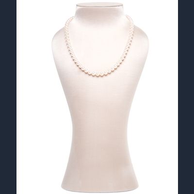 Mikimoto 18inch Akoya Cultured Pearl Strand Necklace – 18K White Gold Clasp