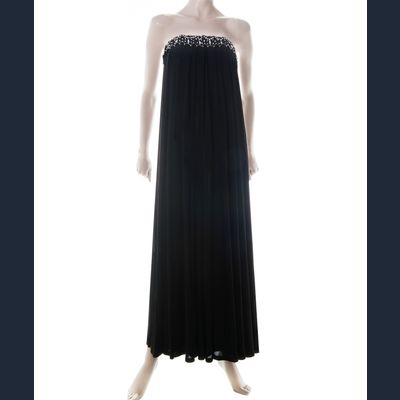 1970's Emilio Pucci Black Strapless Evening Gown