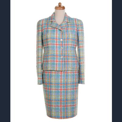 SS 1997 Chanel Runway Tweed Skirt Suit