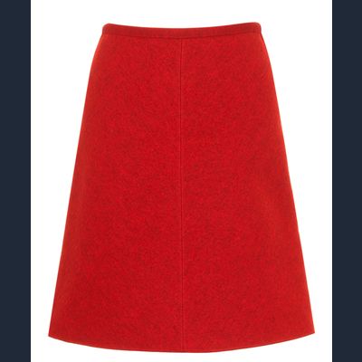 Alaïa Red Wool A-Line Skirt