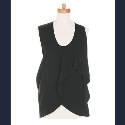 Balenciaga Black Draped Dip Hem Top