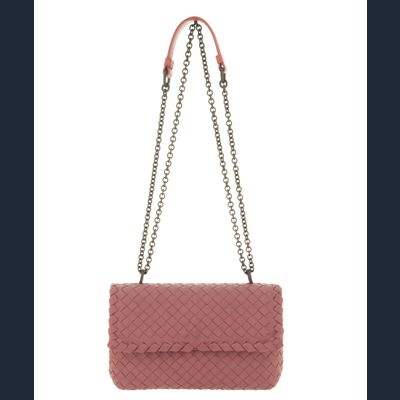 Bottega Veneta Baby Olimpia Dusty Rose Intrecciato Nappa