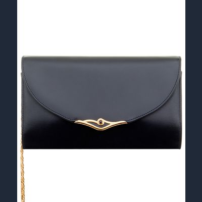 Cartier Navy Blue Leather Shoulder Bag
