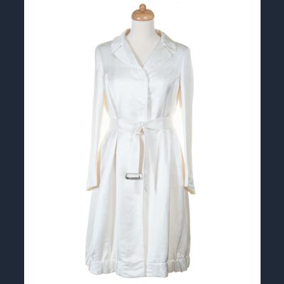 Dries van Noten Ivoorwit Zijden Jas