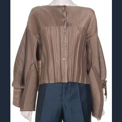 Issey Miyake Pleated Cape Blouse